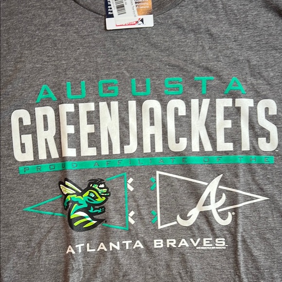 Augusta GreenJackets Gray T-Shirt ATL BRAVES - Picture 4 of 7